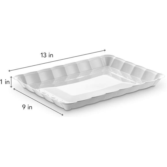 Plasticpro Plastic Serving Trays - Serving Platters Rectangle 9X13 Disposable - Picture 2 of 7